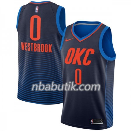 NBA Mænd Trøje Oklahoma City Thunder Russell Westbrook 0 Nike 2017-18 Navy Swingman NBA Mænd Trøje Oklahoma City Thunder Russell Westbrook 0 Nike 2017-18 Navy Swingman
